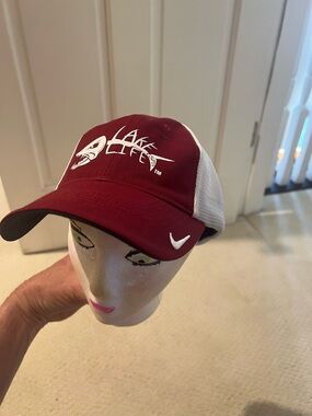 Nike Maroon & White 'Lake Life' Mesh Trucker Hat